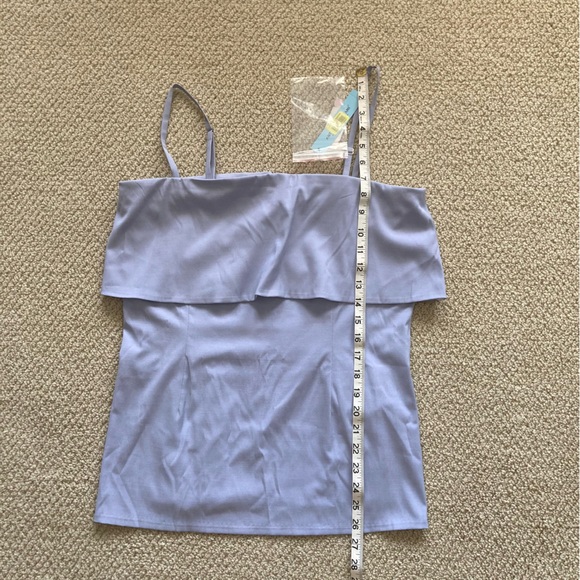 NEW Antonio Melani Tiered Blouse Convertible Strapless Baby Blue Size Medium NWT - Picture 4 of 8